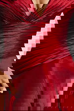 burgundy ruched bodice 45276