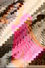 One-shoulder mini dress with floral ruffle detail and shimmer fabric