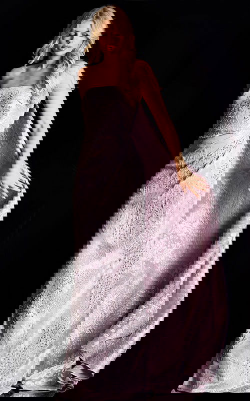 strapless mauve beaded dress 45309