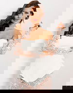 strapless long sleeves dress 45326