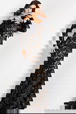 black long sleeves lace dress 45345