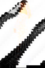 lace off the shoulder black and nude sheath dress 45345