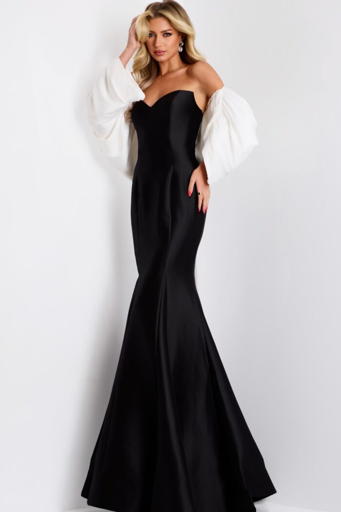 Model wearing Jovani dress 45358.