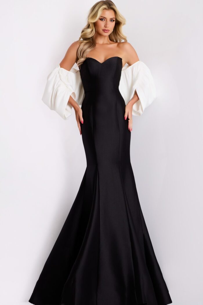 Model wearing Jovani dress 45358.