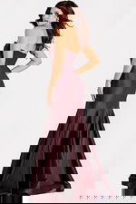 Strapless satin gown with sweetheart neckline and elegant mermaid silhouette