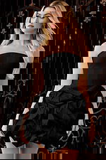 black strapless short dress 45363