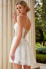 フェティコ　近年モデル　OPEN-BACK BUSTIER MINI DRESS Beverly and Beck Lucy Lace Trim Mini Dress | PacSun