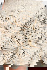 Close-Up of Frayed Neckline and Tweed Bodice