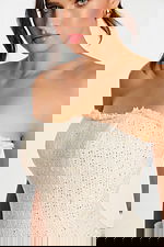 Textured Tweed Mini Dress with Sculpted Rose Accents