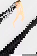 Glamorous gown with embellished shoulder design