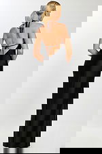 Backless Black Gown with Tie Straps