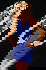 Satin halter dress with open back and crystal embellished waist