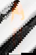 black satin dress with lace bottom 45467