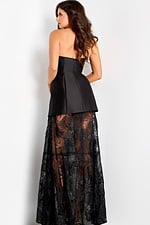 black satin dress with lace bottom 45467