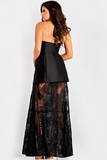 back strapless dress with lace bottom 45467