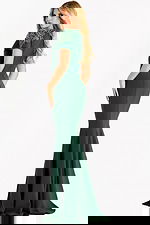 green mermaid dress with short sleeves 45477