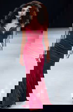 red v neckline embellished velvet dress 45479