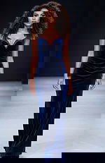 navy blue embellished sheath dress 45479