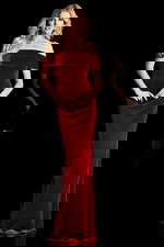 Off the shoulder velvet evening gown