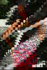 Strapless Floral Sequin Fitted Mini Dress