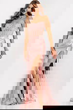 Glamorous V neck prom gown with shimmer finish