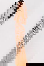 Open back mermaid dress featuring intricate floral sequin design