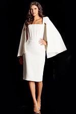 corset bodice knee length white dress 45607