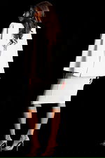 fitted white dress with cape sleeves 45607