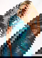 one shoulder print dress with bow detail on the shoulder 45615