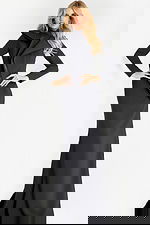 long sleeves fitted black dress 45617