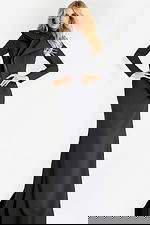 long sleeves fitted black dress 45617