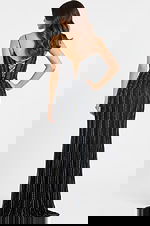 Striped Beaded Sheer Corset Gown with Fitted Train 45624 - Image 3