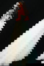 long ruffled strapless dress 45636