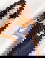 v neckline satin dress with bow details 45666