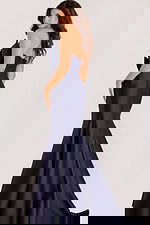 mermaid navy dress with bow details 45666