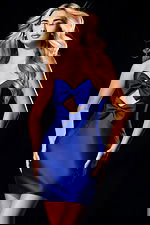 Strapless satin mini dress with double front bows and cutout