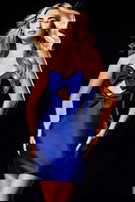 Strapless satin mini dress with double front bows and cutout