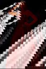 Sophisticated satin evening dress with sweetheart neckline and dramatic bow detailing