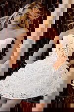 corset bodice ivory short dress 45675