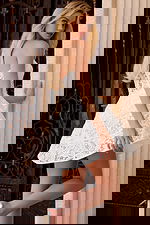 strapless lace fit and flare dress 45675