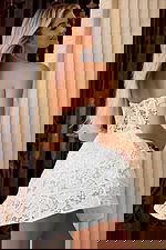 backview of corset bodice fit and flare dress 45675