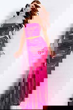 two piece fuchisa dress 45708