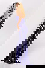 back of purple metallic prom dress 45710