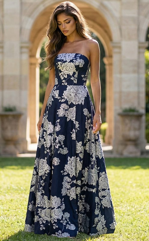 アンドレスド　ブロンズ　bubble sleeve jacquard dress 45721-navy-496x800.jpg