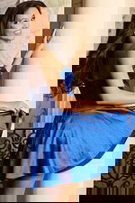 Back view of satin skater dress with lace-up closure