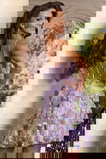 Corset Bodice Dress Featuring Floral Appliqué And Sparkling Details