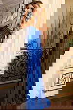 Sparkling Floor-Length Dress With Ruched Detailing