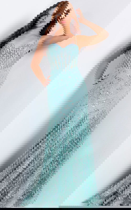 aqua mermaid floral dress 45759