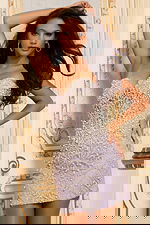 Sequin and pearl embellished lilac dress