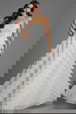 strapless pleated dress 45788